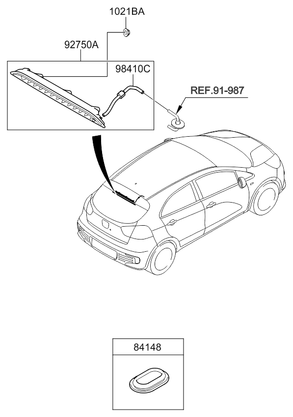 HIGH MOUNTED STOP LAMP KIA RIO 15 (2014) [Middle East]