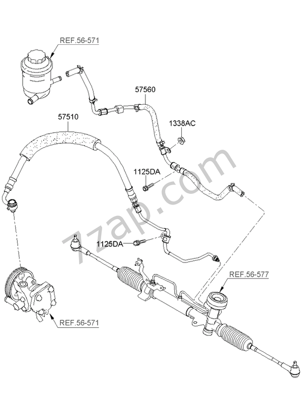 POWER STEERING HOSE & BRACKET KIA PICANTO 04 SEP.2006 (2006) [Middle