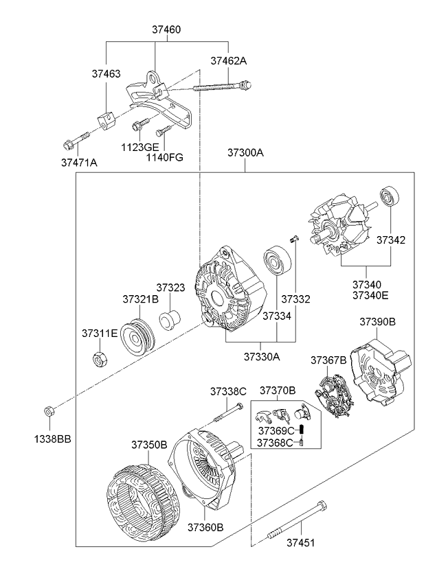 ALTERNATOR KIA PICANTO 08 (2008) [Middle East]