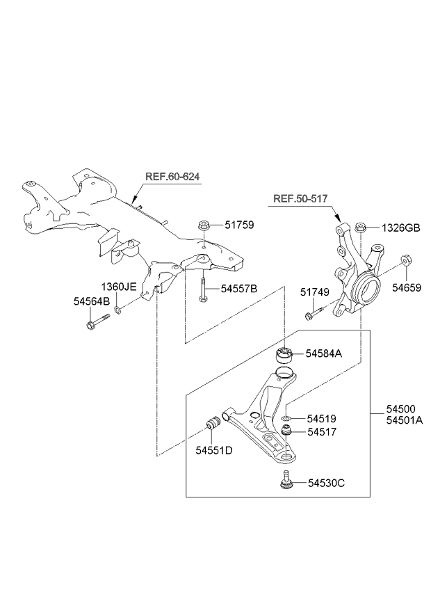 FRONT SUSPENSION LOWER ARM KIA PICANTO 08 (2008) [Middle East]