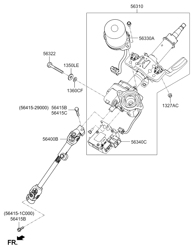 STEERING COLUMN & SHAFT KIA PICANTO 11 (20112015) [중동]