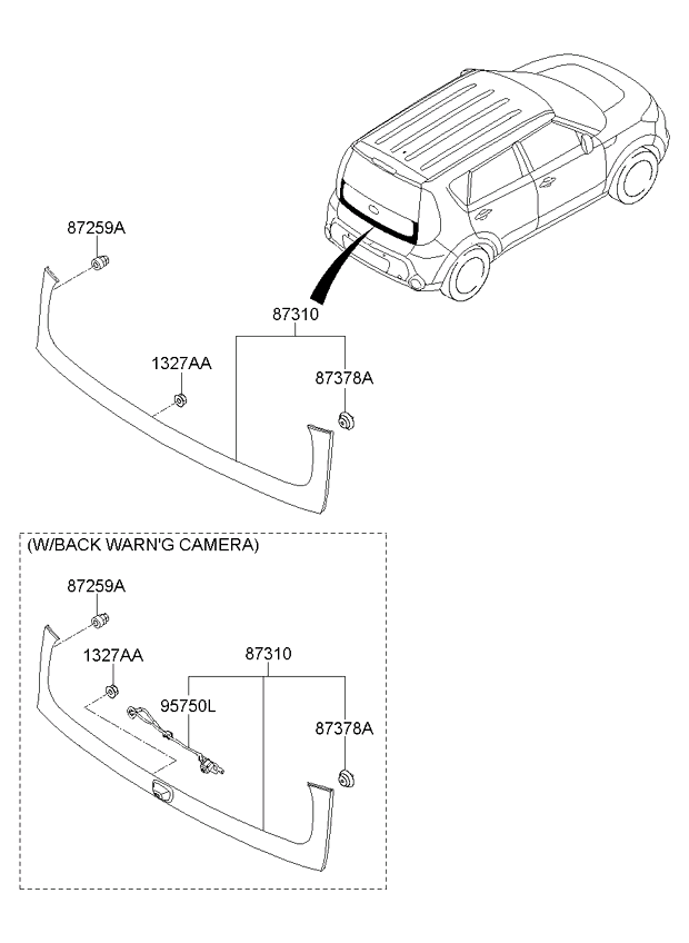 BODY SIDE MOULDING (02/02) KIA SOUL 13 (2013) [CIS]