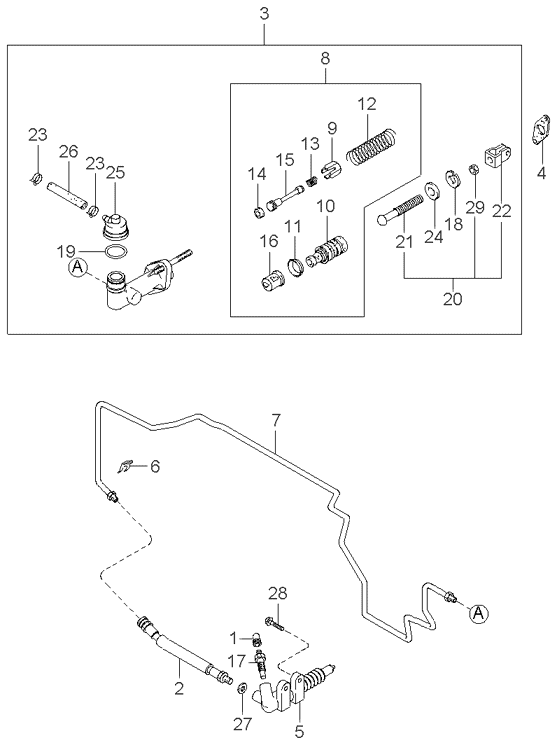 CLUTCH RELEASE & MASTER CYLINDER KIA SPORTAGE (1998041520030506
