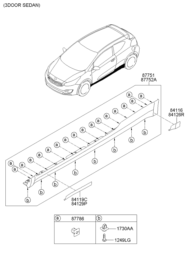 BODY SIDE MOULDING (02/03) KIA CEED 12 (2012) [유럽]