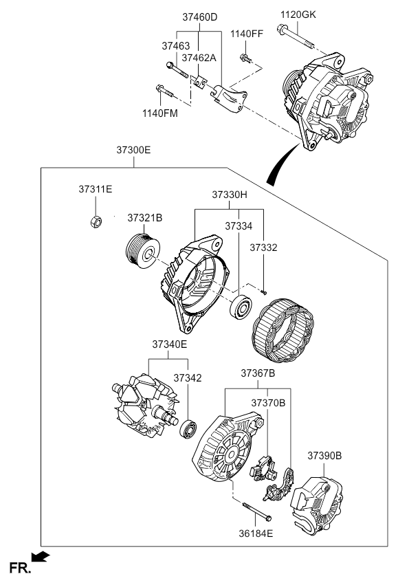 ALTERNATOR KIA SPORTAGE 14 (SLOVAKIAMES) (2014) [Middle East]