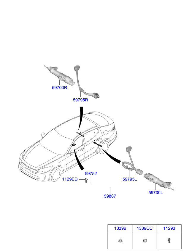 Kia Stinger Parking brake system Diagram & OEM Parts (2017 - 2020 ...