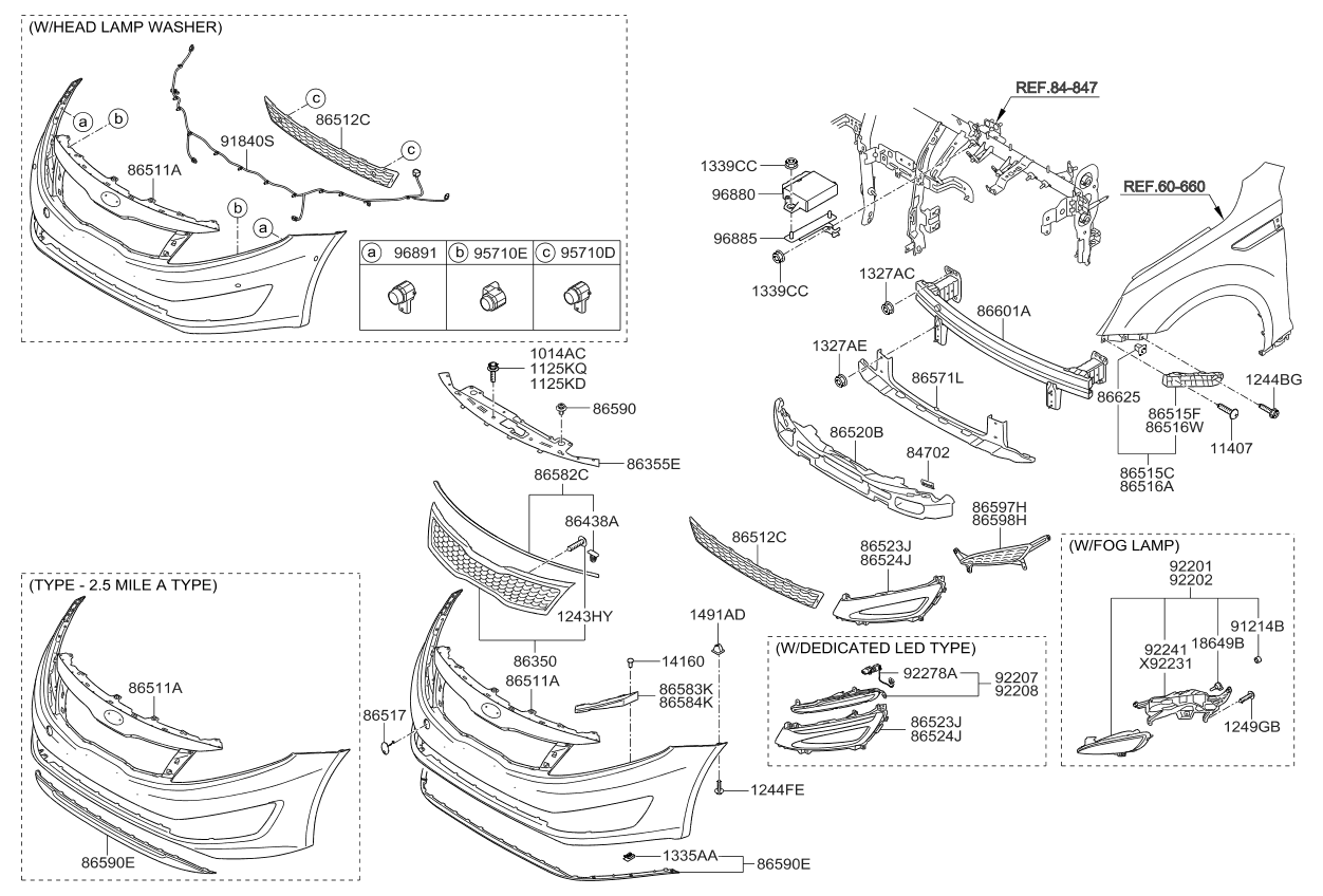 Kia Optima TF Front bumper Teile 2010 - 2015 | EPC Europa
