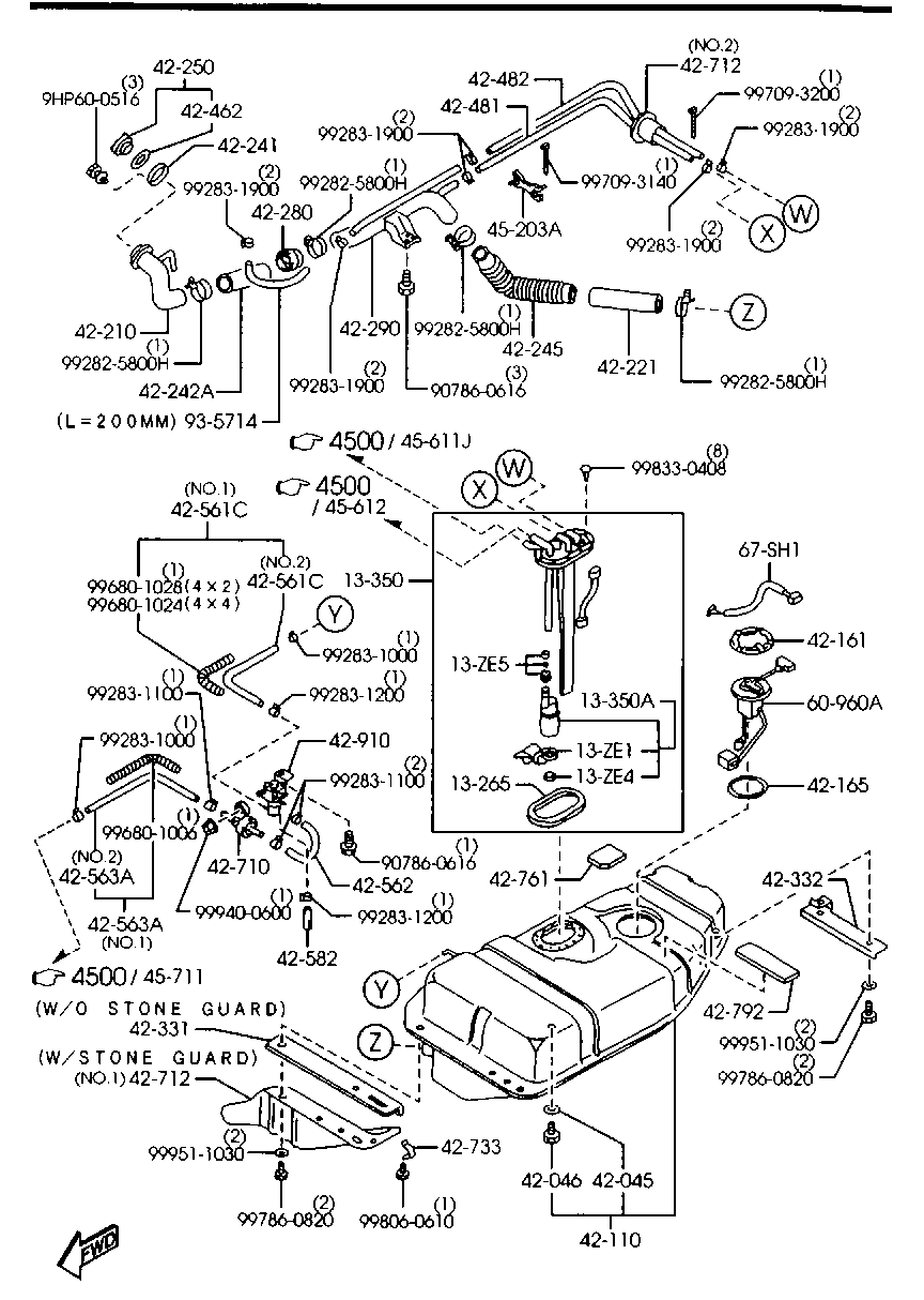 E2000 Tank Mazda E2000/2200 SD/SR Fuel tank (gasoline)(van) parts 1987 - 1999 ...