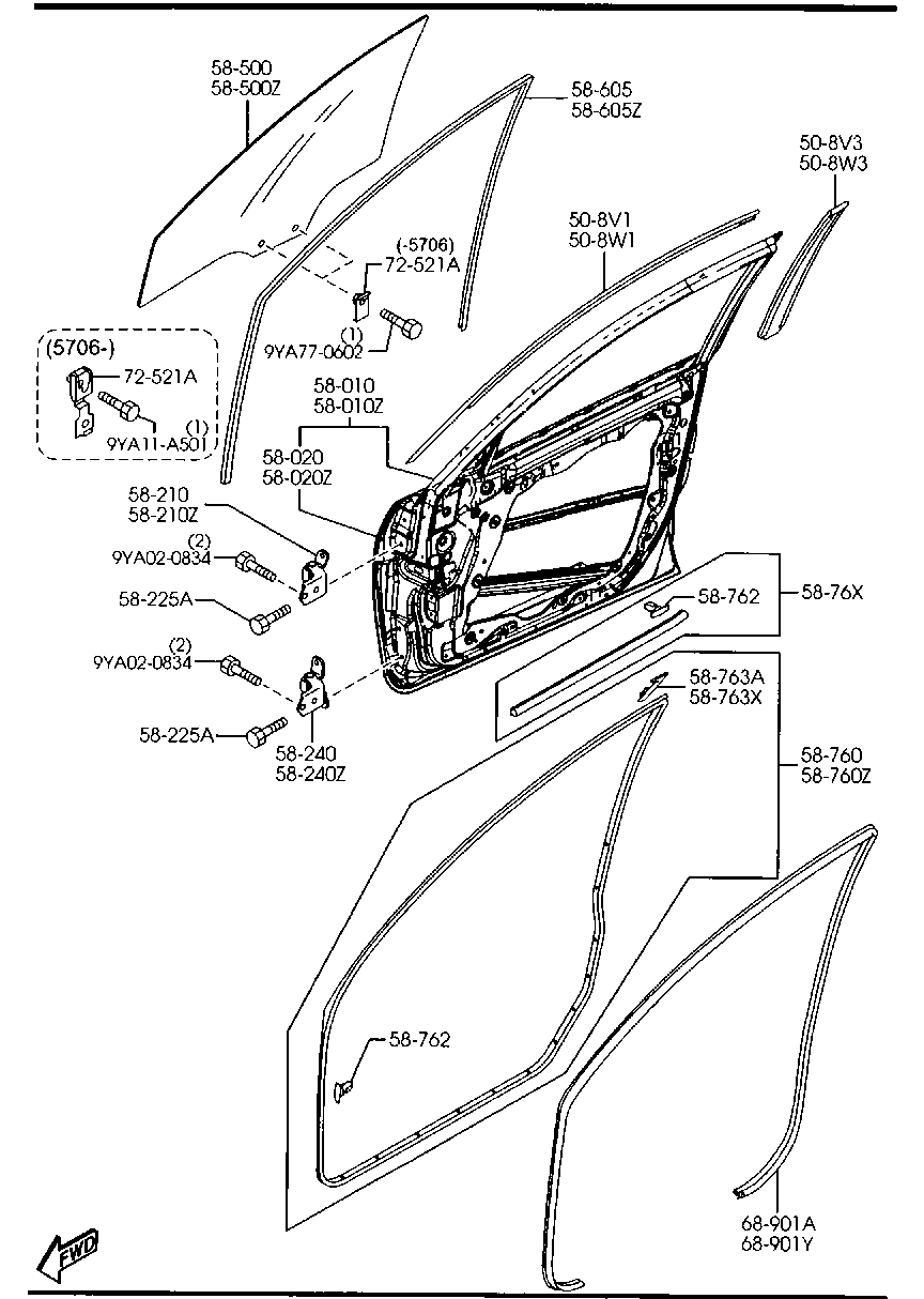 Buy Mazda 3 BK Front doors parts online 2003 - 2009 — Europe | 7zap