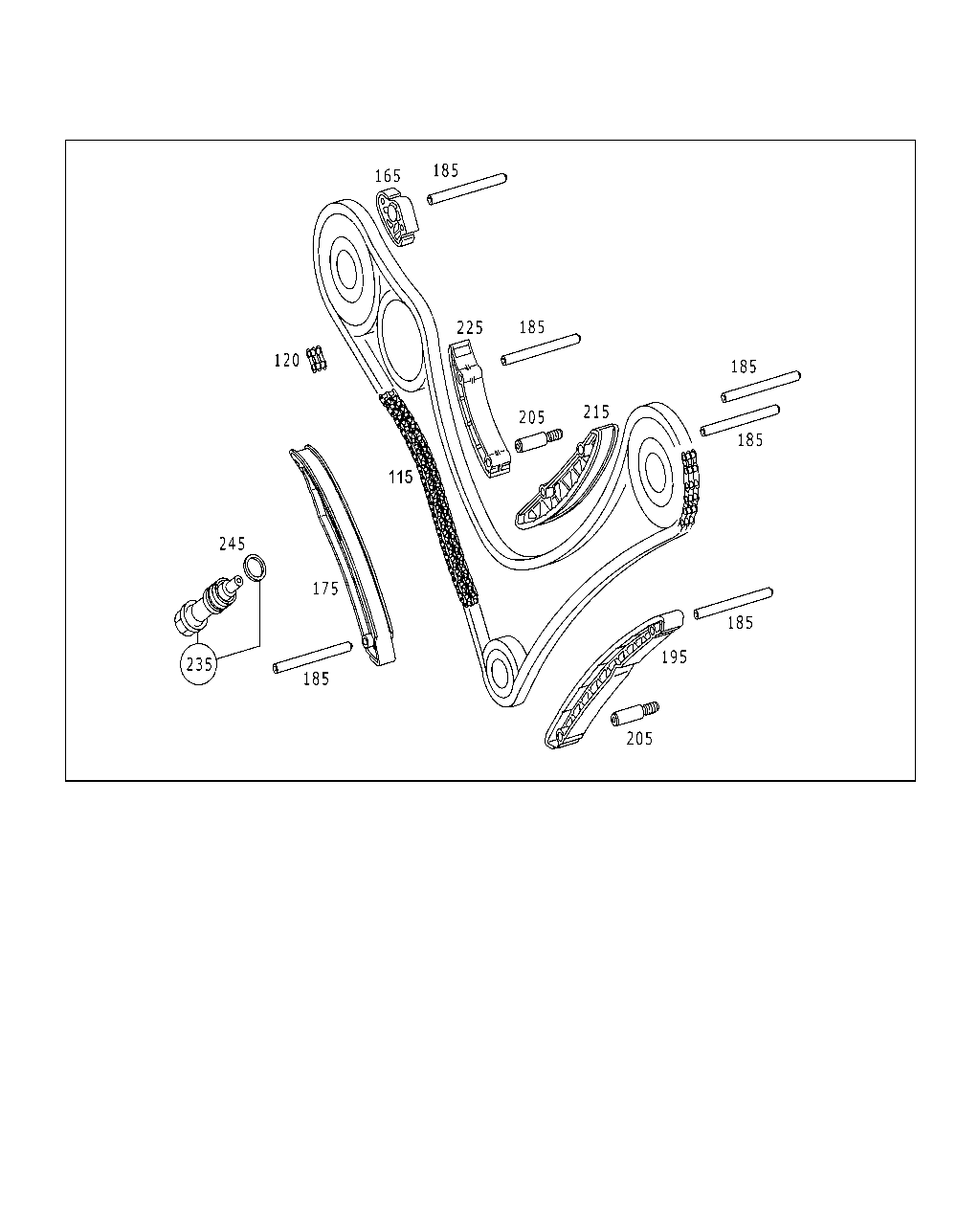 凸轮轴和链条传动 [小轿车] MERCEDES [欧洲] [機殼]M-KLASSE [陣容: 628.963]