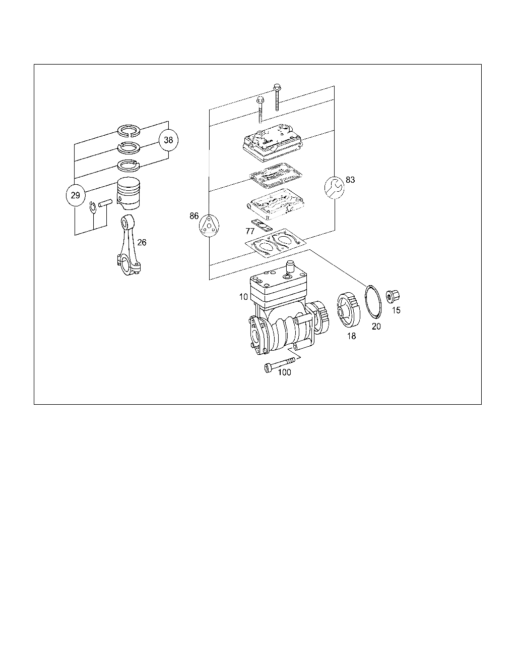空气压缩机 [乌尼莫克(Unimog)] MERCEDES [欧洲] [發動機]OM 906 LA
