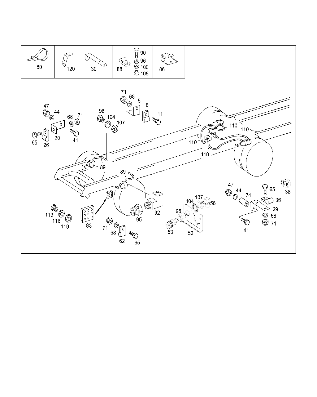 MOUNTING OF LINES,HOSES,TEST CONNECTIONS [客车] MERCEDES [欧洲] [機殼]OMC 1623 51 1626 51