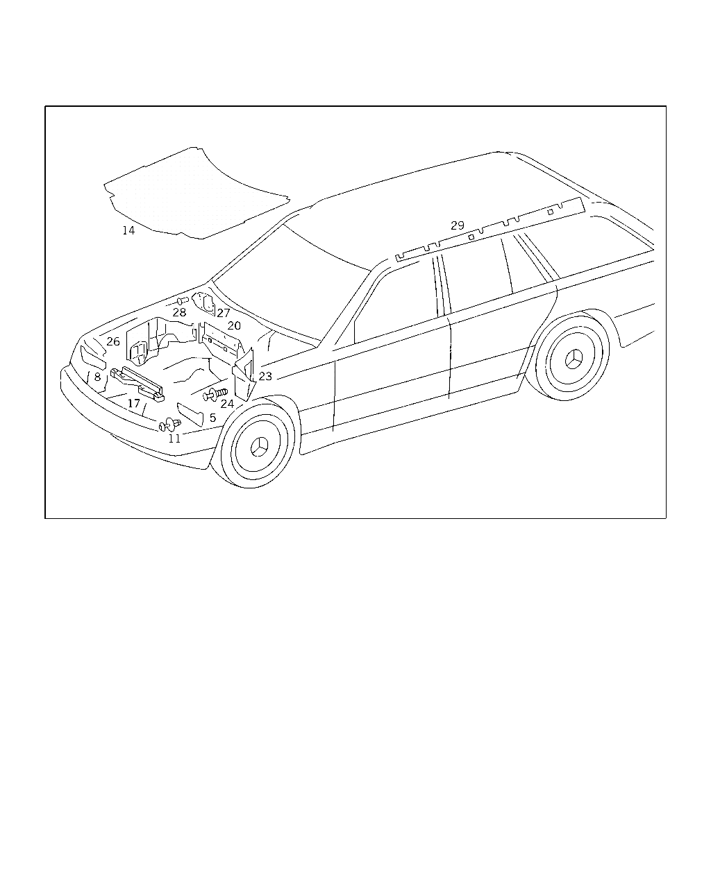 INSULATION IN ENGINE COMPARTMENT,ON ROOF RAIL AND REAR END PILLAR [小轿车] MERCEDES [欧洲] [機殼]230