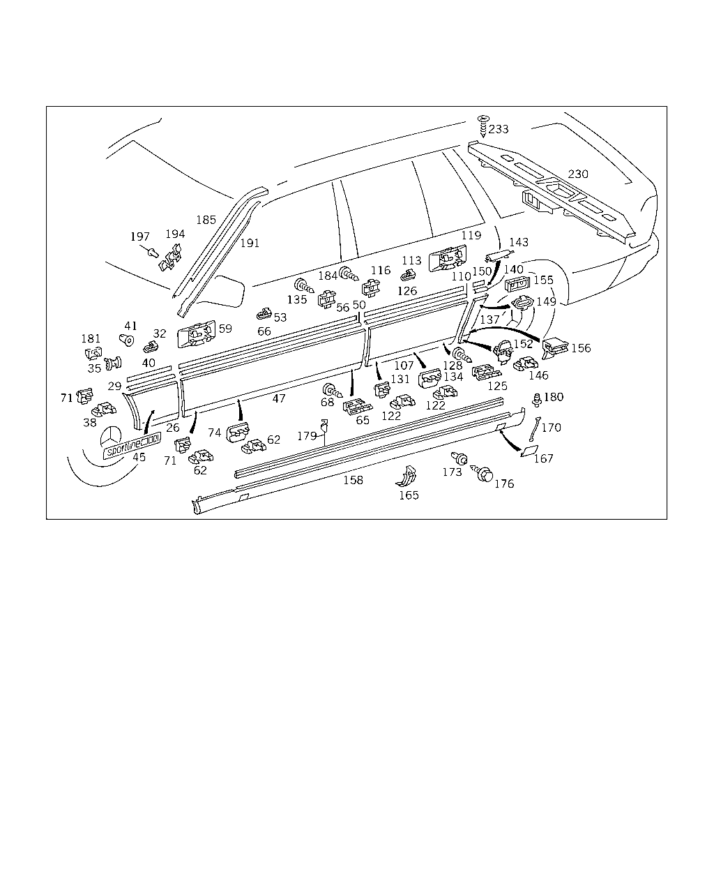 OUTSIDE ATTACHMENT PARTS [Car] MERCEDES [EUROPA] [CHASSIS]280