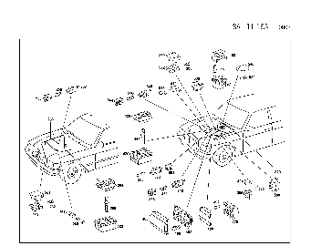 オートマチック・クライメート・コントロール用電気部品 (モデル 124、129、140標準装備を参照)
