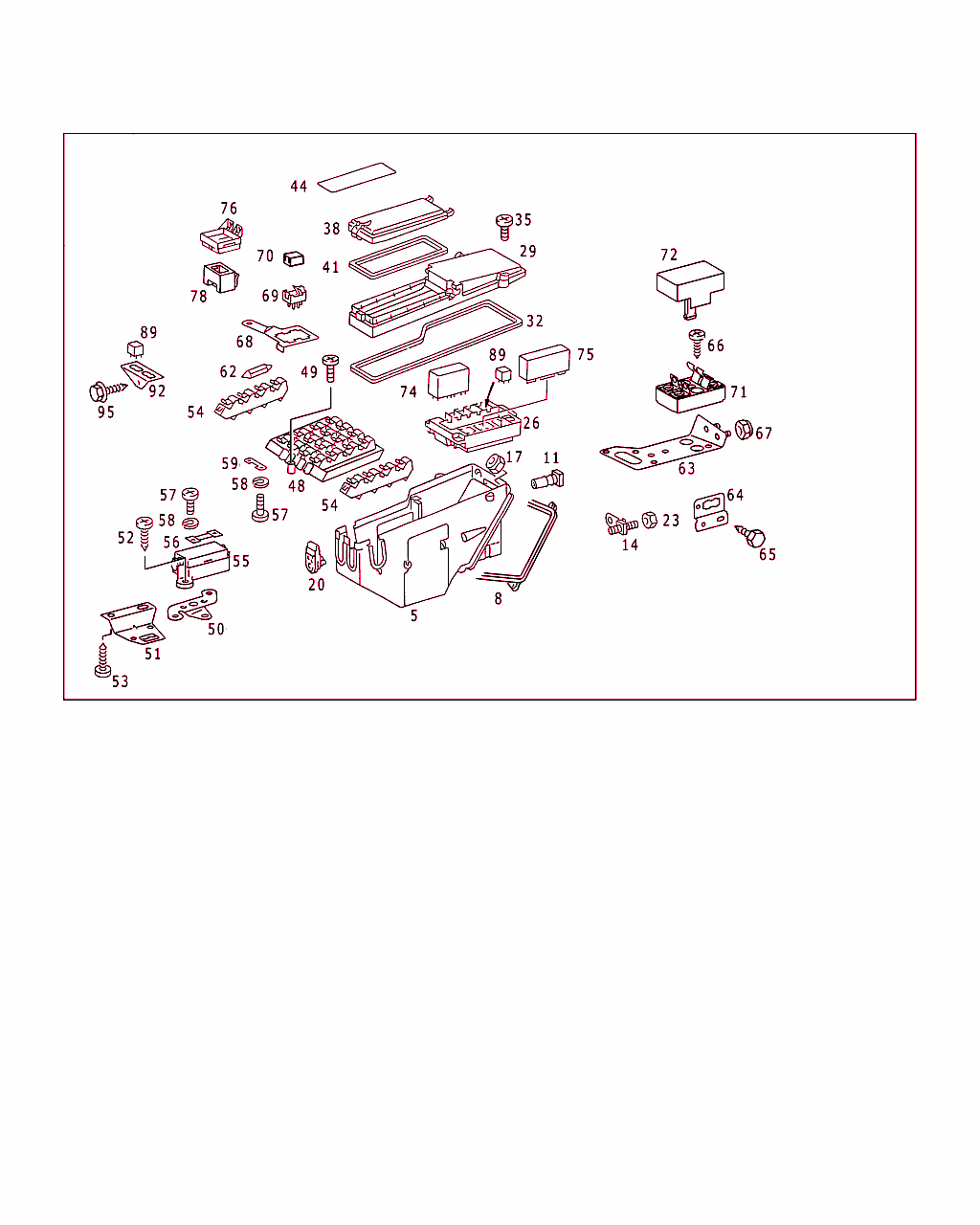 Mercedes E-Class W124 Fuse cabinet,fuse box and relay unit Diagram ...