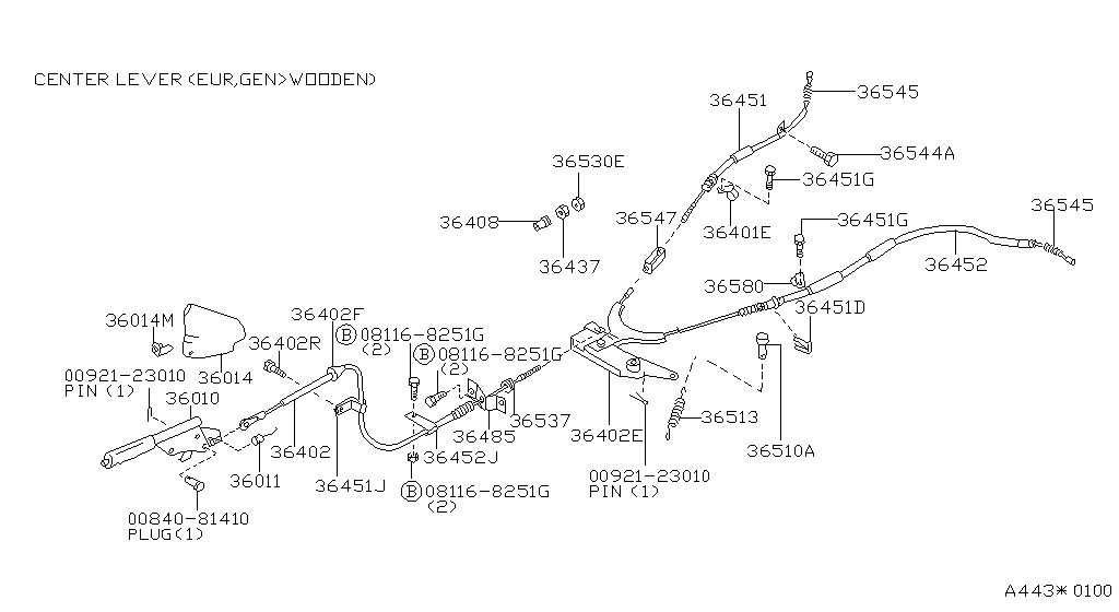 PARKING BRAKE CONTROL NISSAN CABSTAR [オーストラリア（右車輪）]
