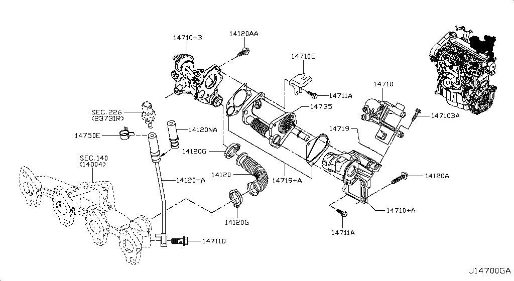 EGR PARTS NISSAN QASHQAI+2 [Europa (linkes Rad)]