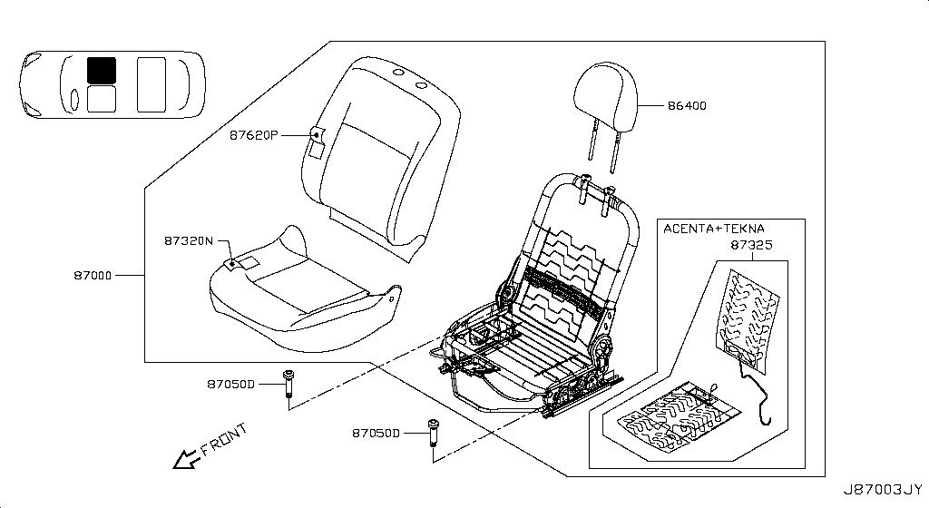 FRONT SEAT NISSAN ALMERA [Europe (left wheel)] 