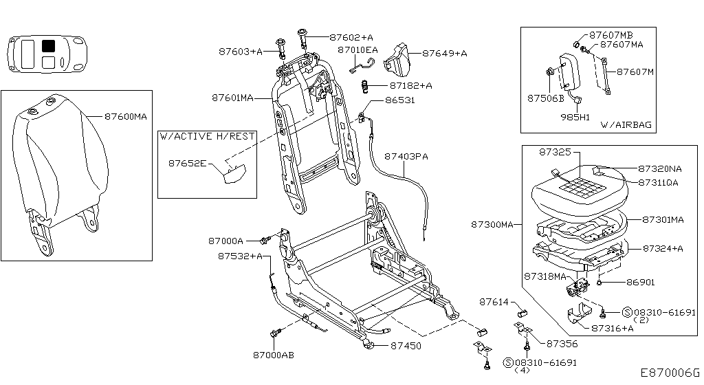 FRONT SEAT NISSAN MICRA [Europe (right wheel)]