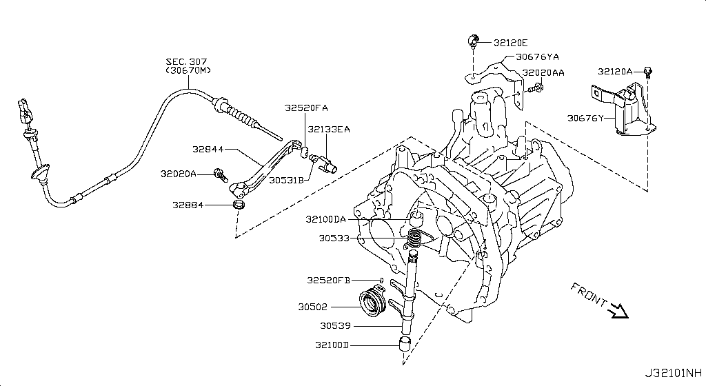 TRANSMISSION CASE & CLUTCH RELEASE NISSAN PIXO [Europe (right wheel)] 