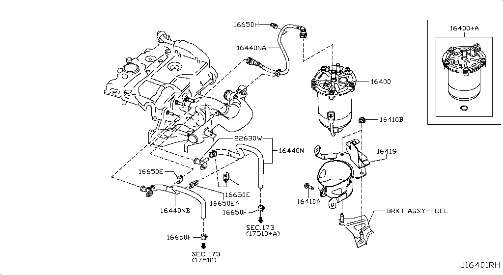 FUEL STRAINER & FUEL HOSE NISSAN NAVARA NP300 [Europe (right wheel)] 