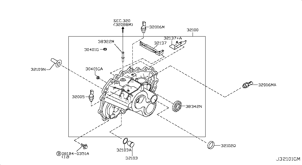 TRANSMISSION CASE & CLUTCH RELEASE NISSAN X-TRAIL JPNMAKE [Asia 