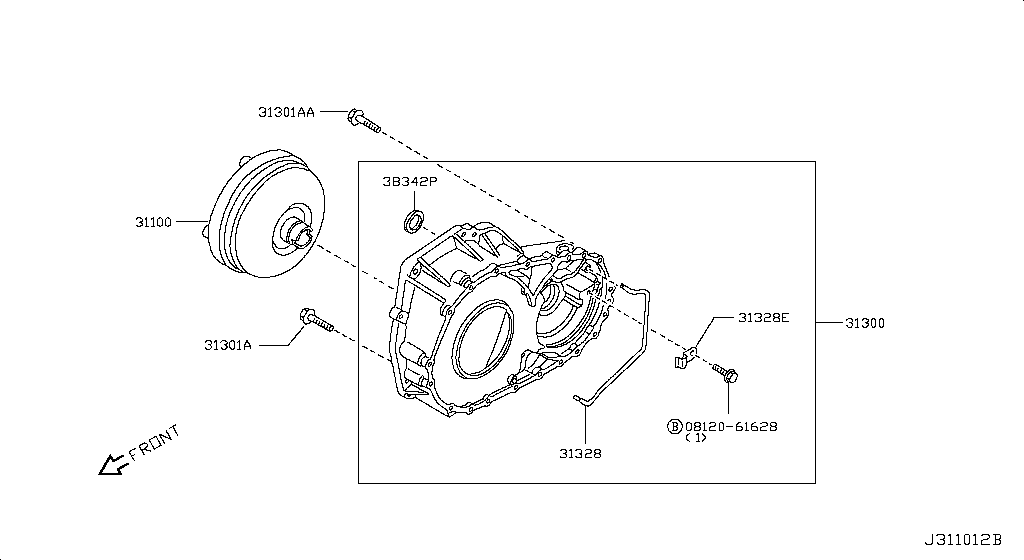 Nissan Livina L10 Torque converter,housing & case parts 2007 - 2017 ...