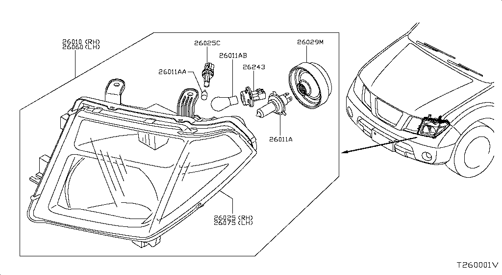 HEADLAMP NISSAN NAVARA THI MAKE [Asia (left wheel)]
