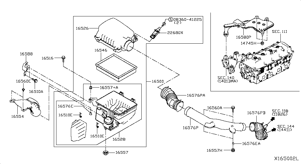 AIR CLEANER NISSAN NP300 FRONTIER [Asia (left wheel)]