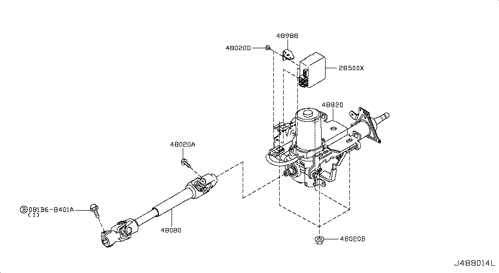 STEERING COLUMN NISSAN LIVINA BRA MAKE [Asia (left wheel)]