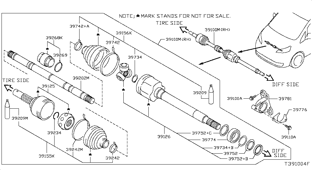 FRONT DRIVE SHAFT (FF) NISSAN NV200_IND MAKE [Asia (right wheel)]