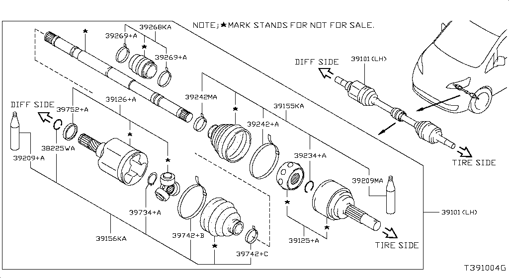 FRONT DRIVE SHAFT (FF) NISSAN NV200_IND MAKE [Asia (right wheel)]