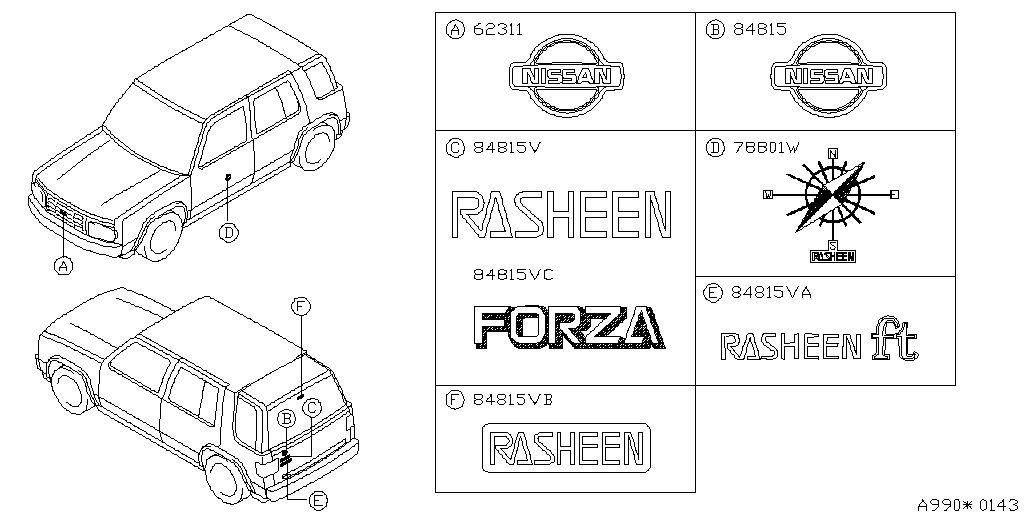 グォ_ページです Amazon | NISSAN (日産) 純正部品 エンブレム リア 品番90890-AQ000