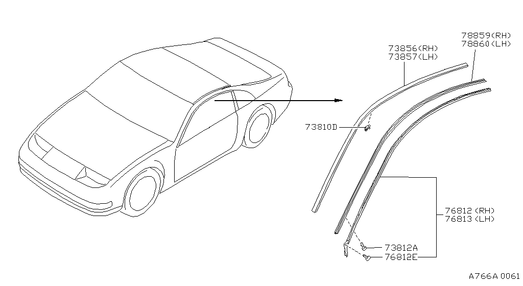 BODY SIDE MOULDING NISSAN 300ZX [USA]