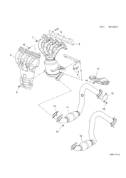 EXHAUST MANIFOLD, CATALYTIC CONVERTER AND FRONT PIPE