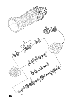 REAR OUTPUT SHAFT AND GEAR