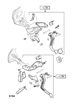 CLUTCH PEDAL AND FIXINGS