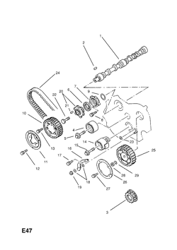CAMSHAFT AND CASE, BELT AND GEAR