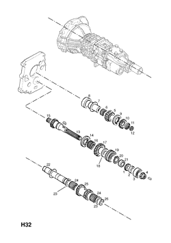 REAR OUTPUT SHAFT AND GEAR