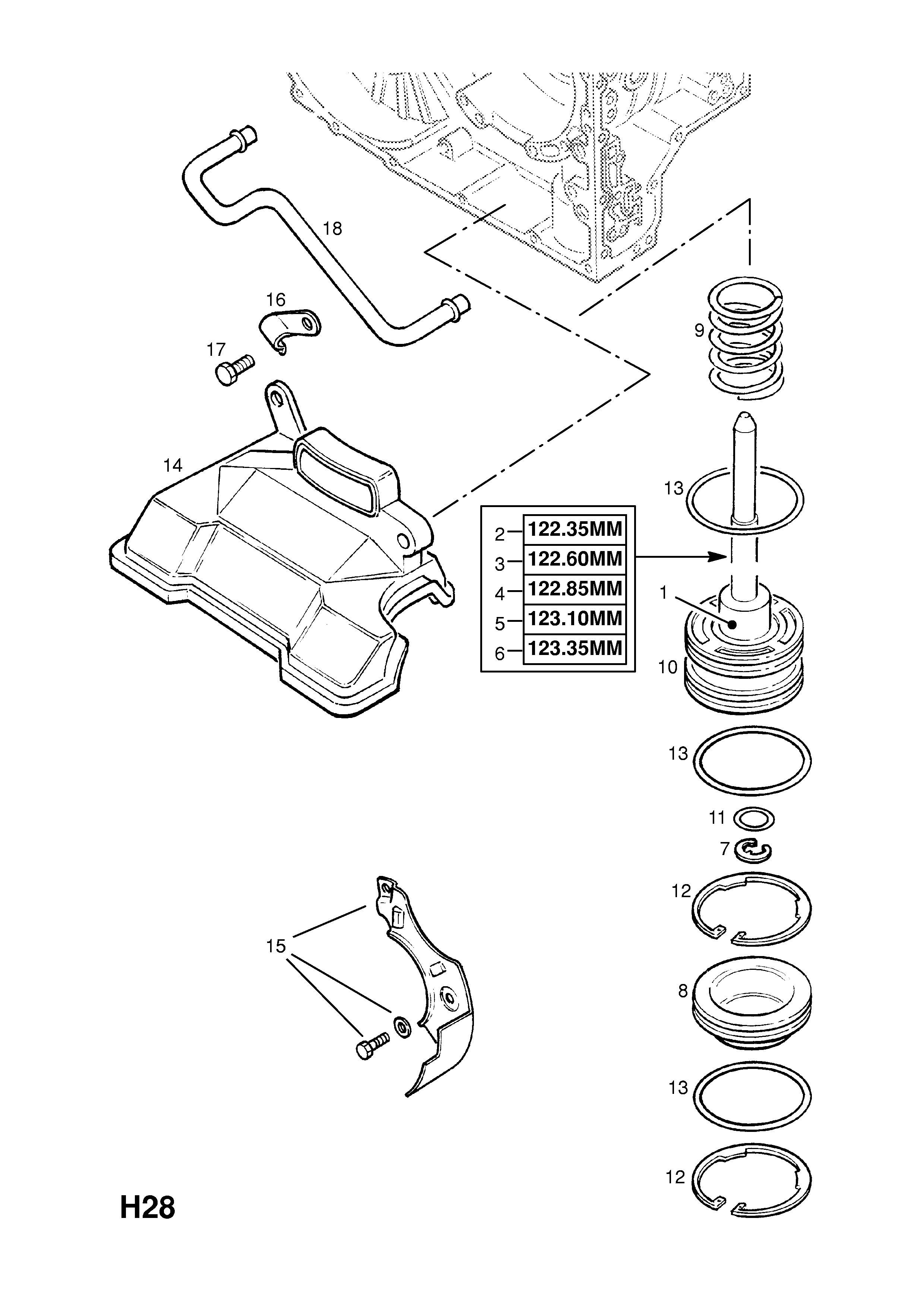 OIL PAN AND DISTRIBUTION PIPES