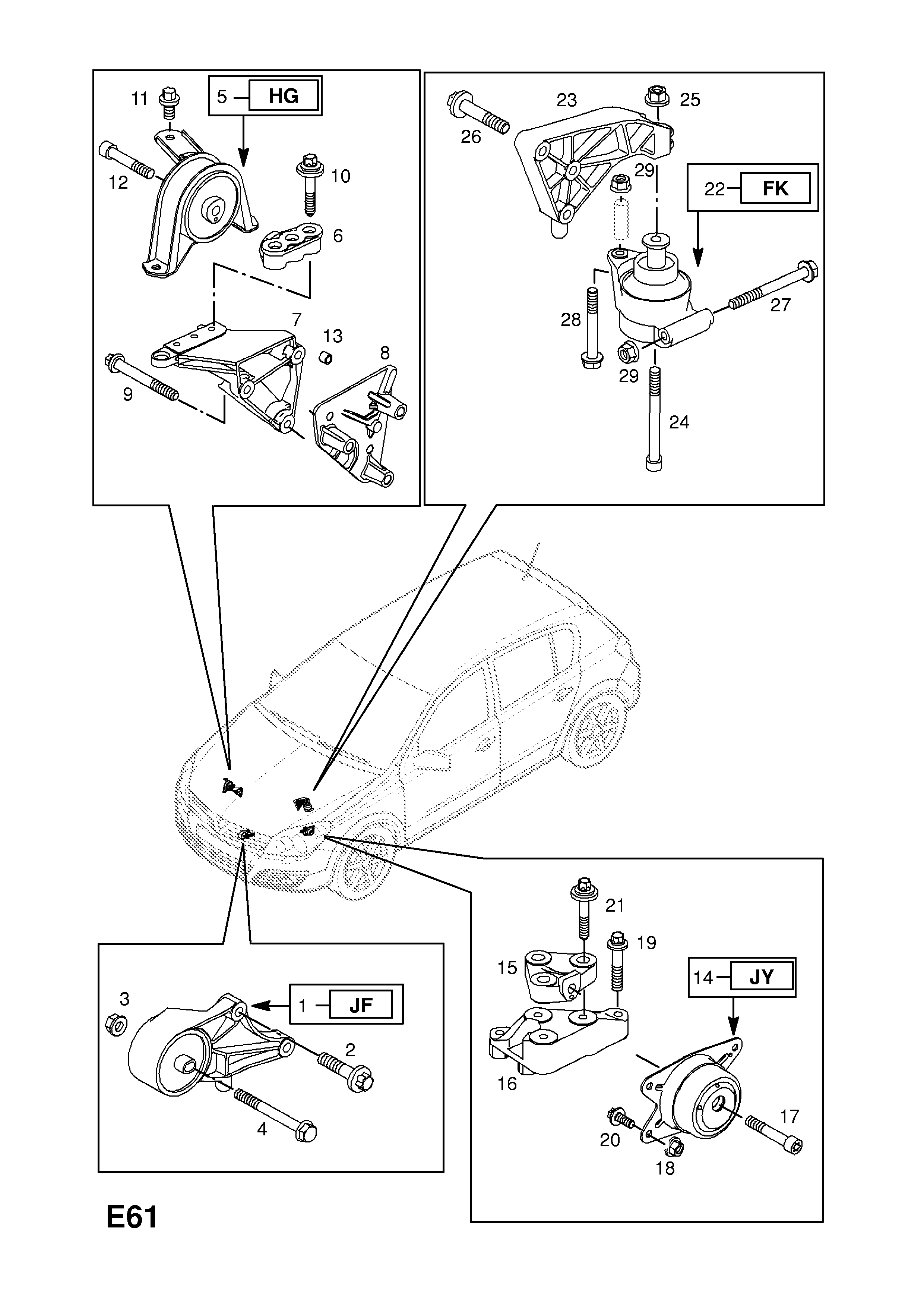 ENGINE MOUNTINGS <small><i>[Z17DTL[LRB] DIESEL ENGINE (FRONT MOUNTINGS)]</i></small>