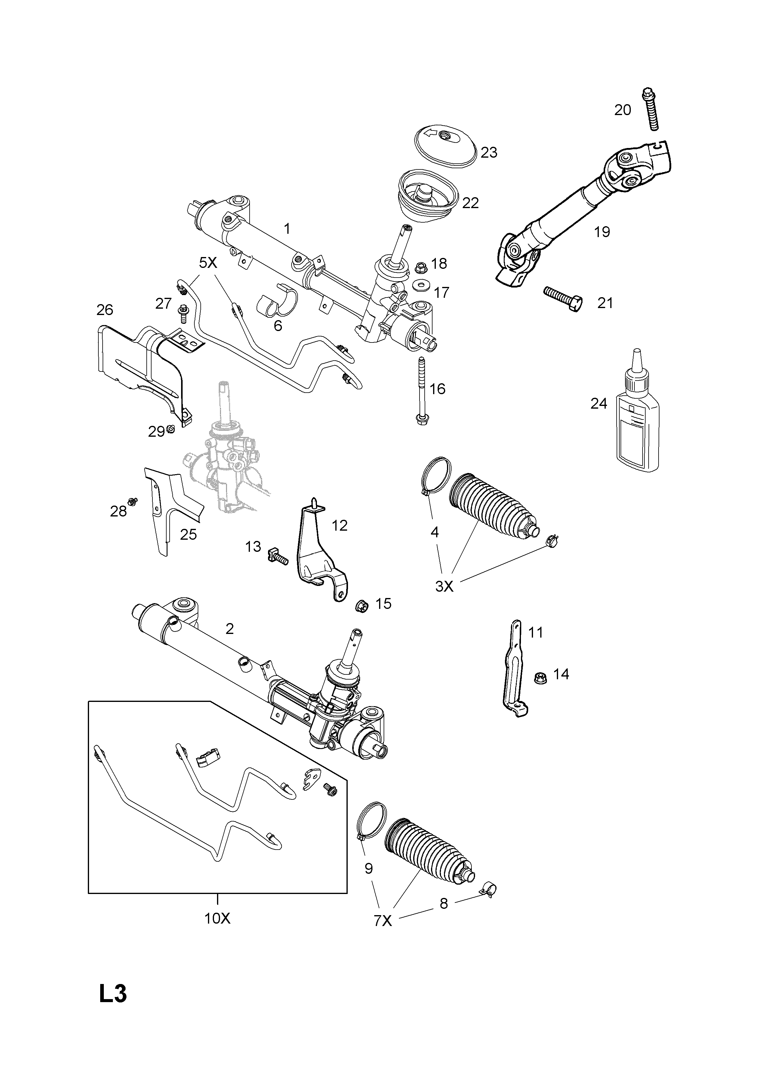 STEERING GEAR (EXCHANGE) <small><i>[EXCEPT VAUXHALL]</i></small>