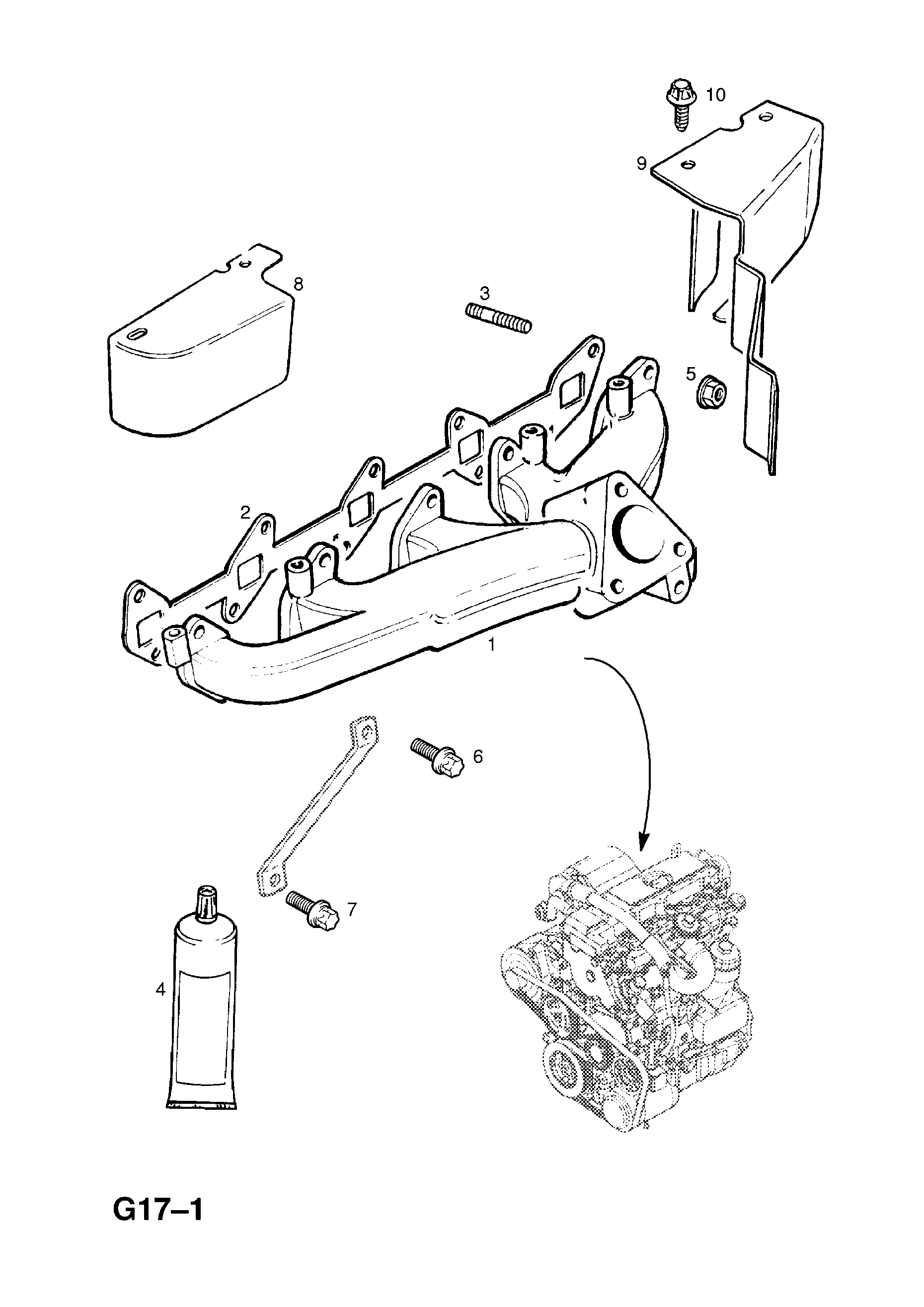 EXHAUST MANIFOLD (CONTD.) <small><i>[X22DTH TURBO-DIESEL ENGINE]</i></small>