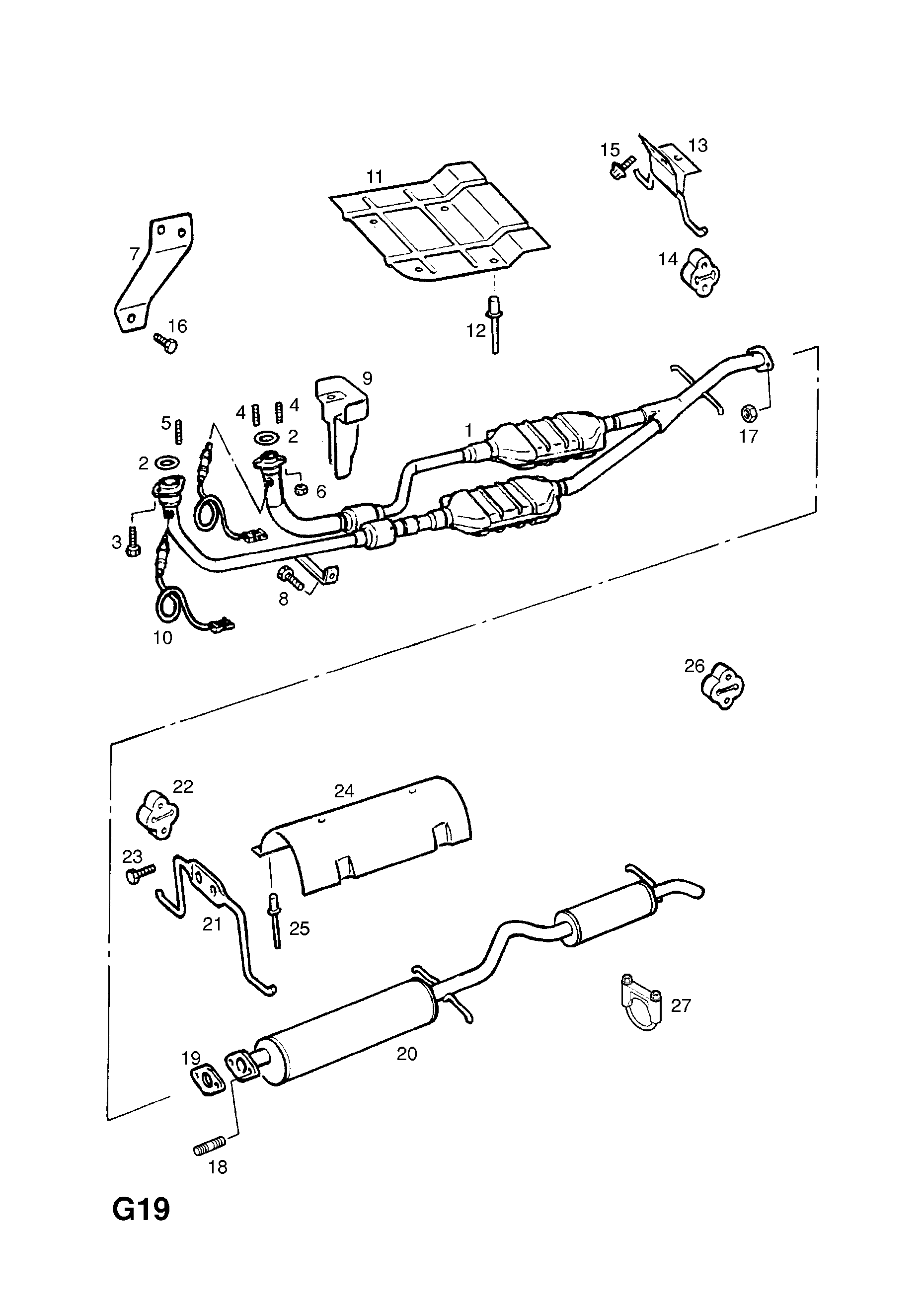 EXHAUST PIPE,SILENCER AND CATALYTIC CONVERTER (CONTD.) <small><i>[X30XE[L81] PETROL ENGINE]</i></small>