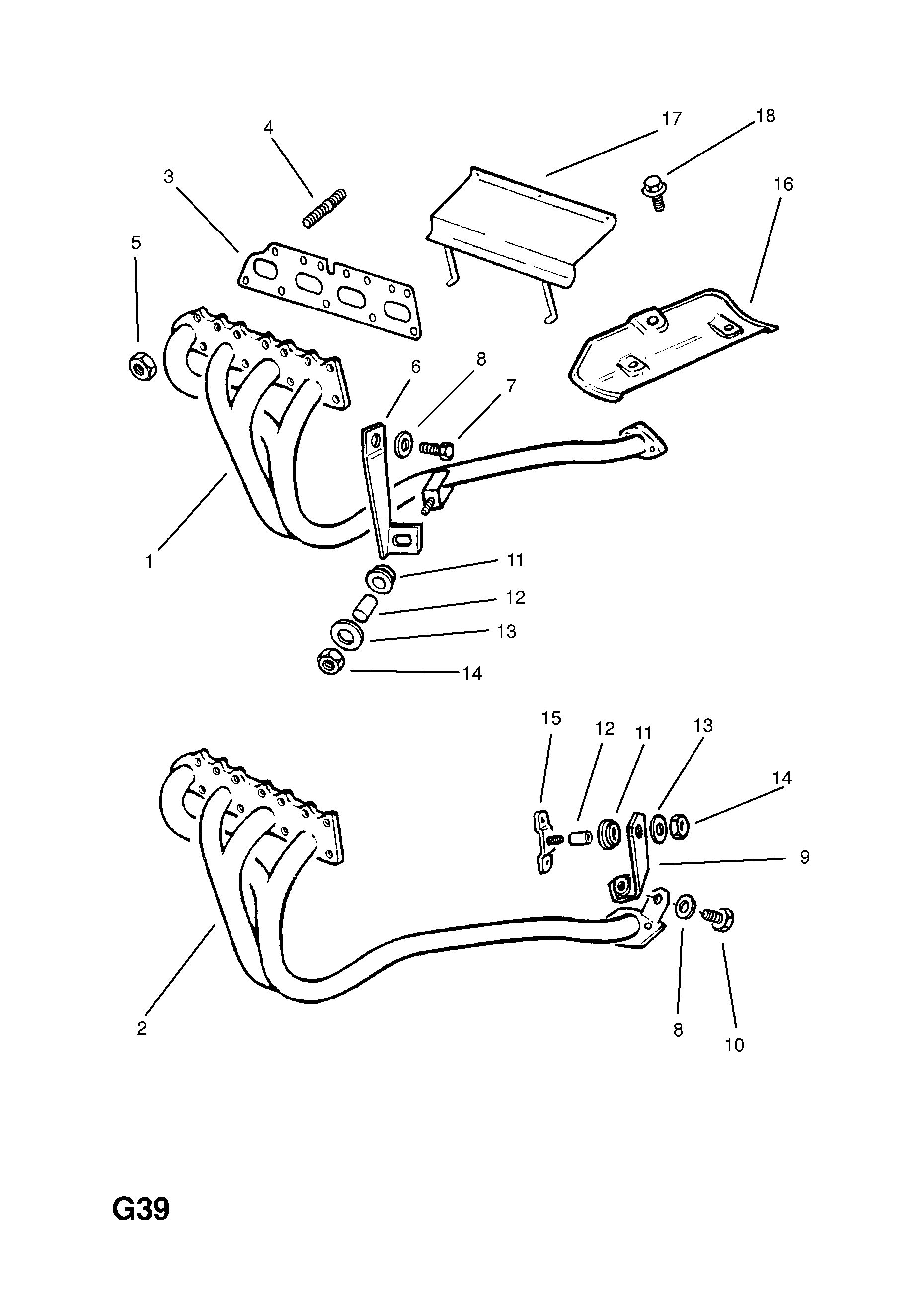 EXHAUST PIPE,SILENCER AND CATALYTIC CONVERTER (CONTD.) <small><i>[C20XE[LJ1] ENGINE]</i></small>