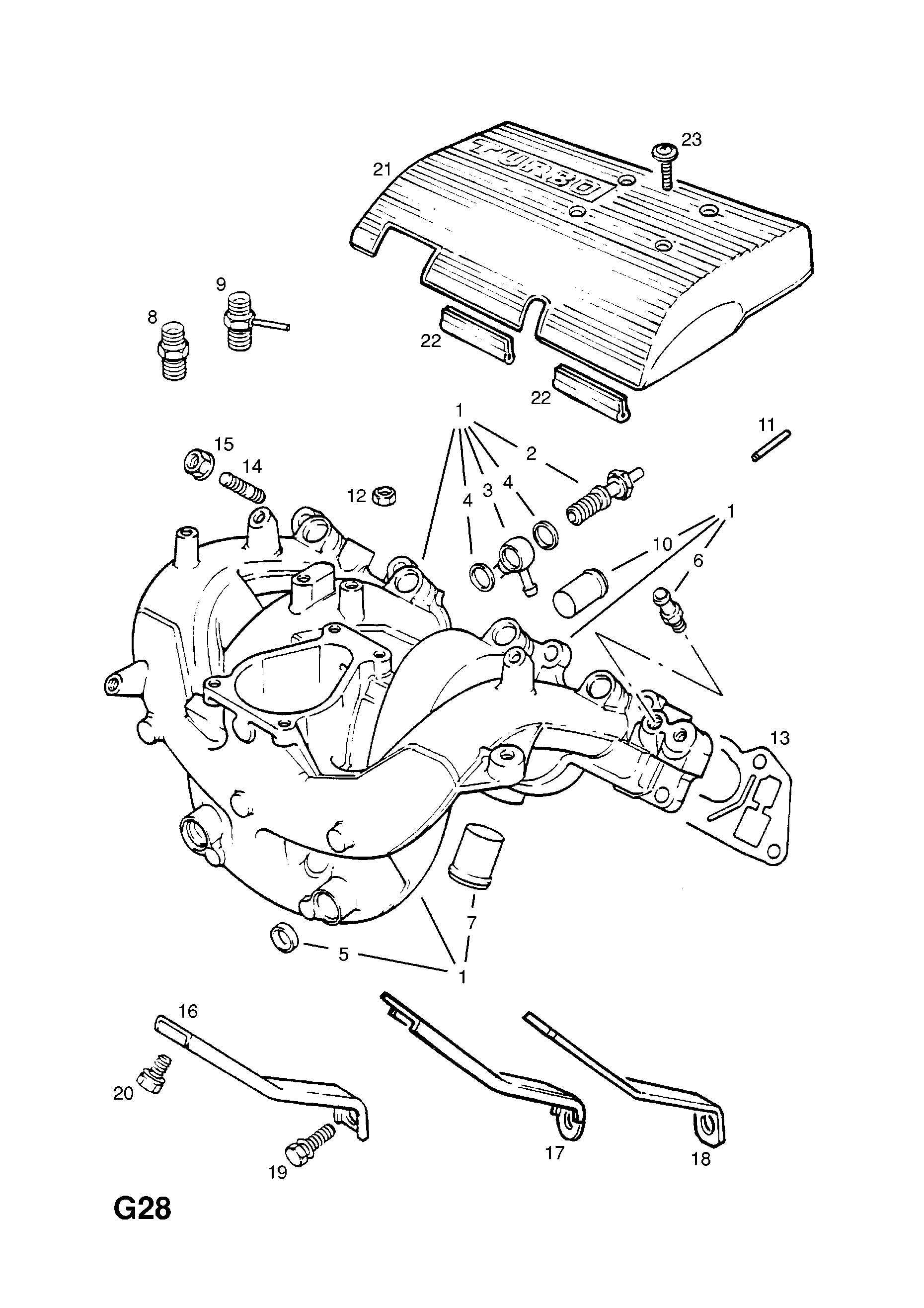INDUCTION MANIFOLD (CONTD.) <small><i>[C20XE[LJ1],C20LET[LL7] ENGINES]</i></small>