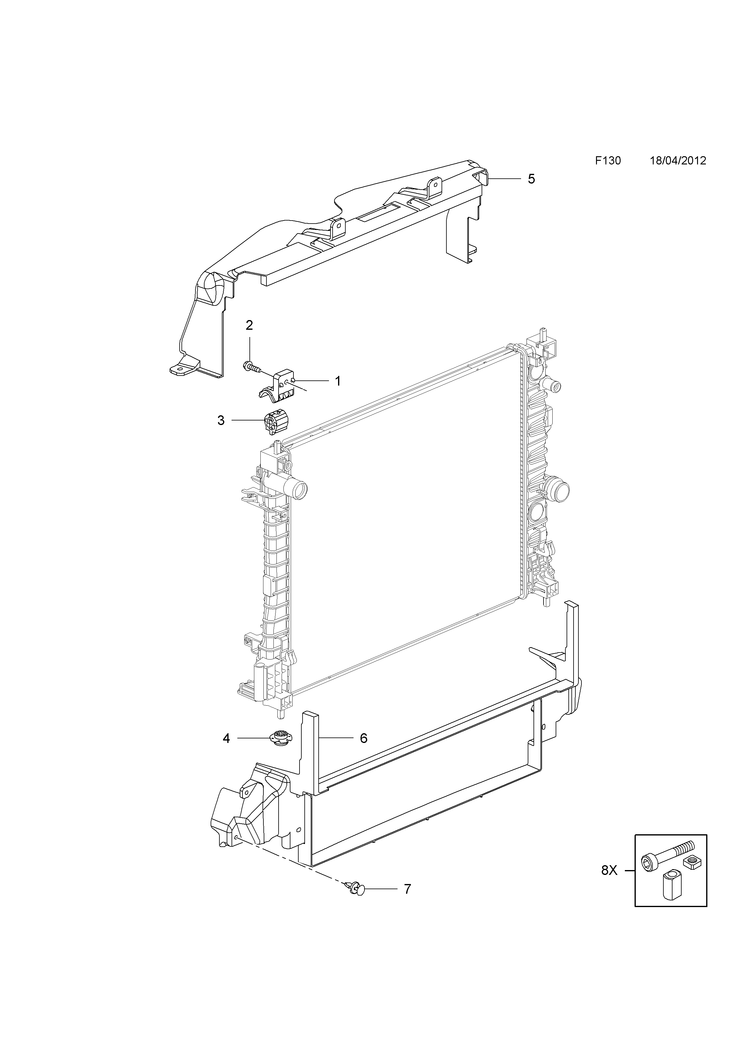 RADIATOR MOUNTING PARTS <small><i>[A17DTS[LUD] DIESEL ENGINE]</i></small>