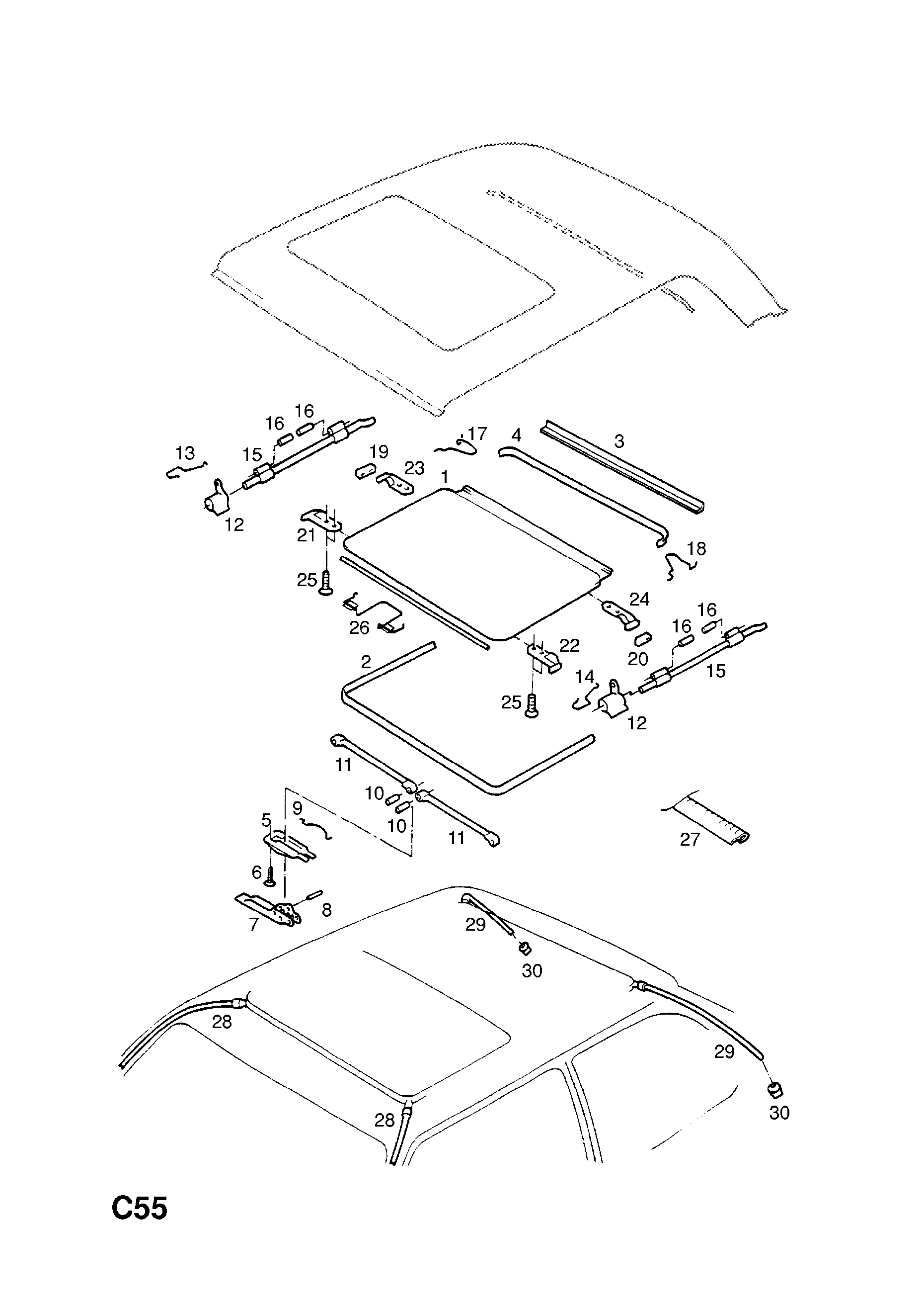 SUN ROOF (CONTD.) <small><i>[HATCH,SALOON (81,84,86,87,89) (FOR SLIDING STEEL SUN ROOF)]</i></small>