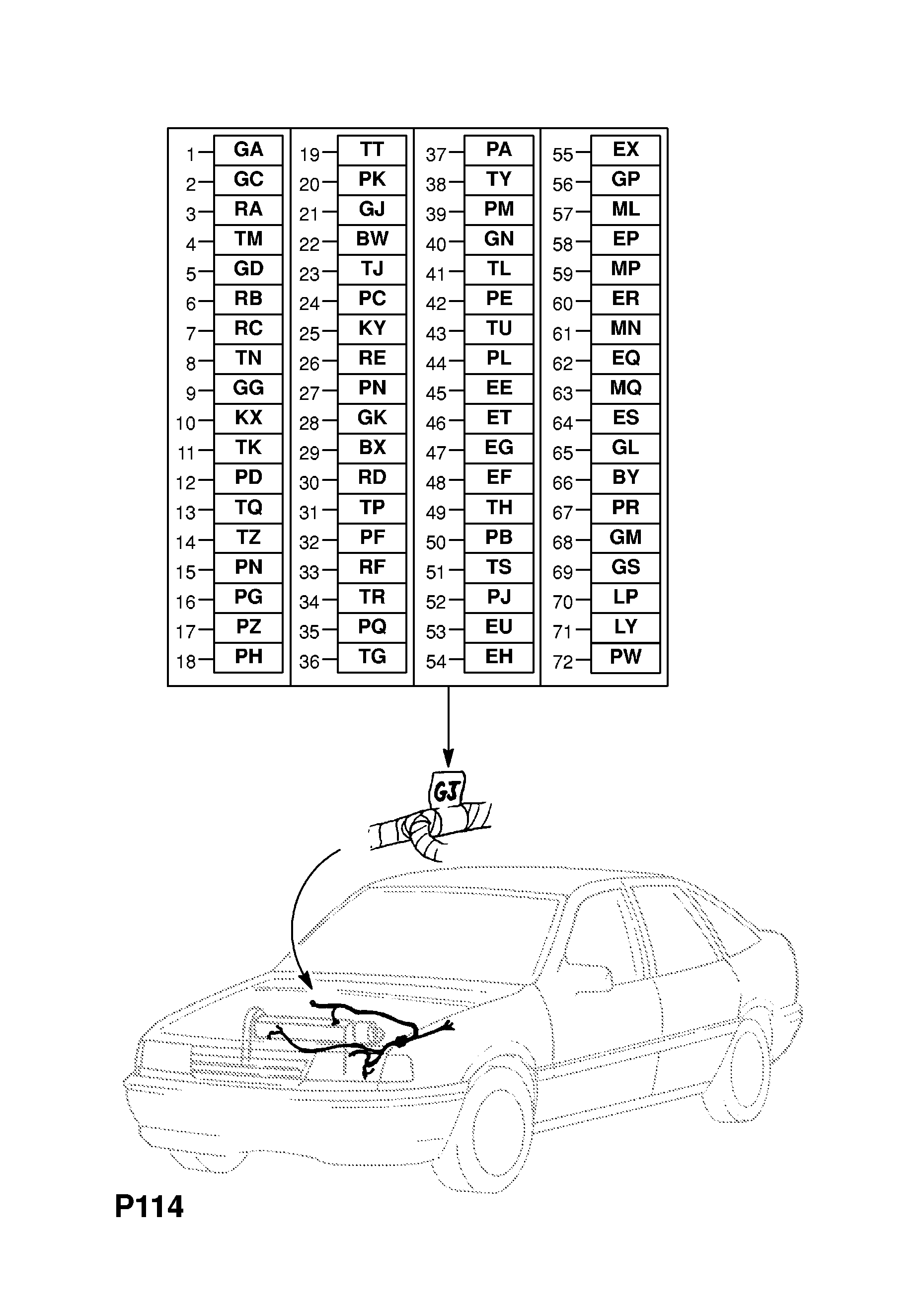 KABELSATZ - MOTOR <small><i>[18SV[LV9],C18NZ[LH8],E18NVR[LV9] BENZINMOTOREN]</i></small>